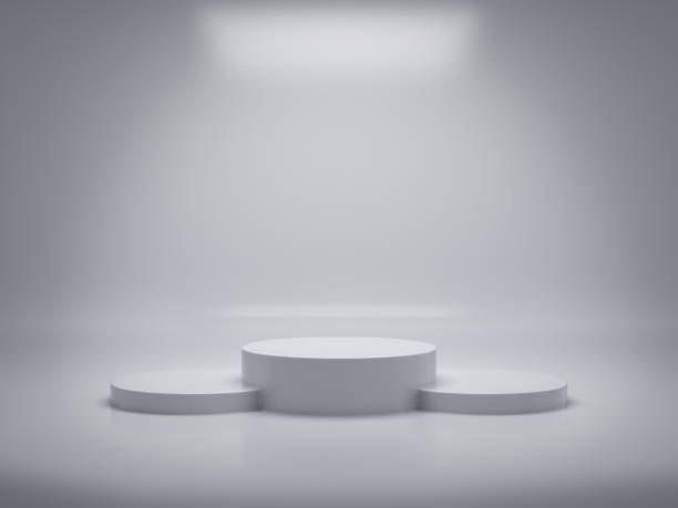 istock Pedestal for display,Platform for design,Blank product,White room .3D rendering. 1036190146