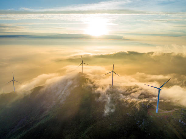 istock Aerial cloud sea and wind power 1036190462