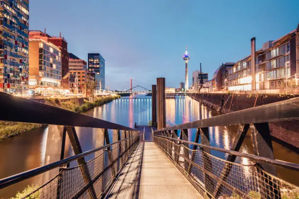 Düsseldorf, Germany, at night