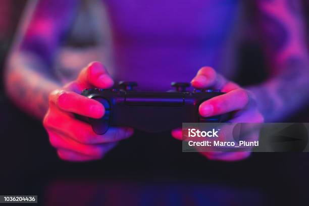 Gamer Hands Stock Photo - Download Image Now - Video Game, Gamer, Leisure Games