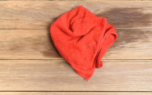 istock Red rags on the wooden floor. 1036206318