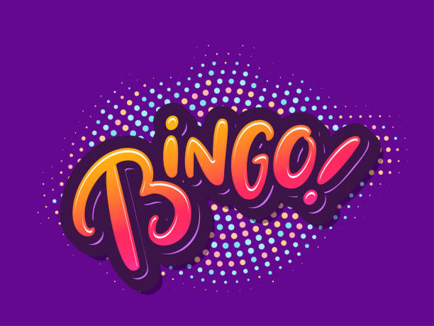 Bingo. Vector lettering. Bingo. Lettering. Hand lettering. Vector hand drawn illustration.Bingo. Lettering. Hand lettering. Vector hand drawn illustration. bingo stock illustrations