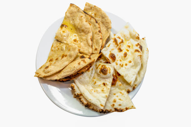 istock Indian food plain Naan on white plate 1036208634