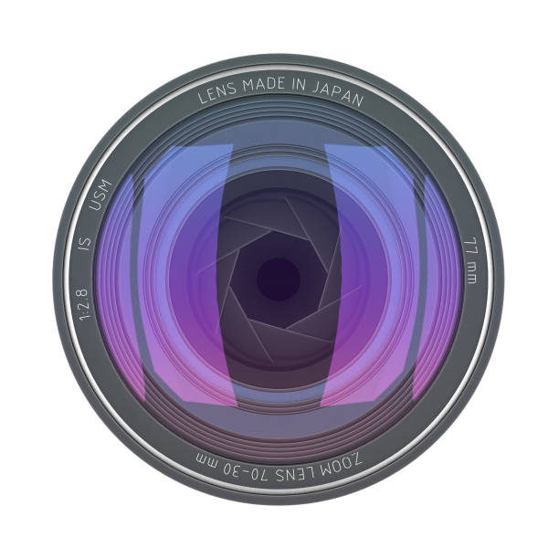 istock Front view of photo lens isolated on white background 1036215788