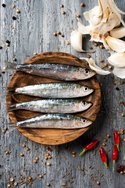 istock raw sardines on a rustic wooden table 1036220594