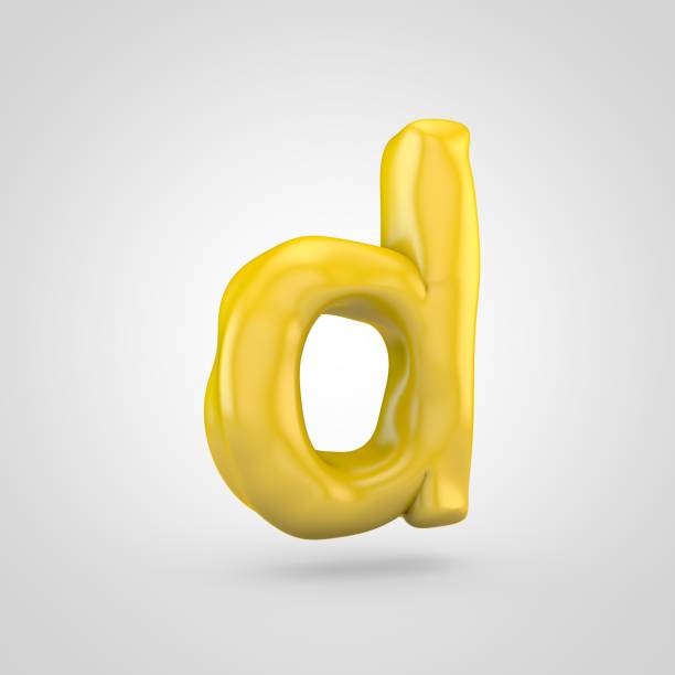 istock Yellow plasticine letter D lowercase isolated on white background. 1036221162