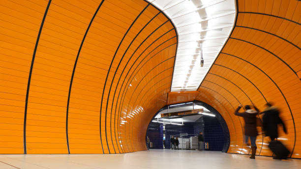 Traveler man at Munich metro