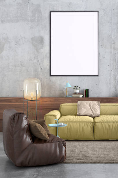 istock Modern Nordic style apartment with picture frame template 1036224906