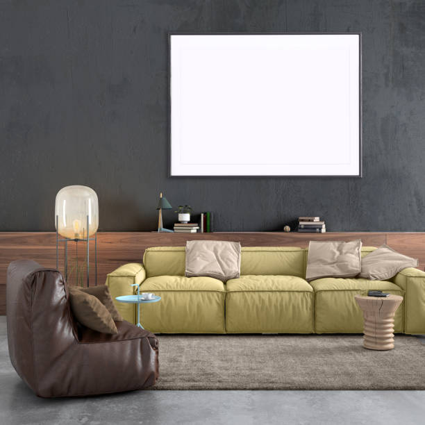 istock Modern Nordic style apartment with picture frame template 1036224920