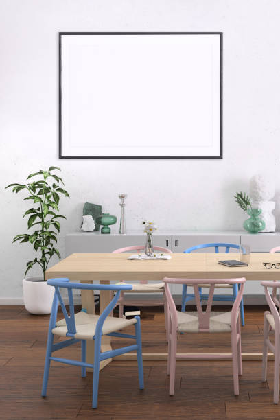 istock Modern Nordic style apartment interior with picture frame template 1036224928