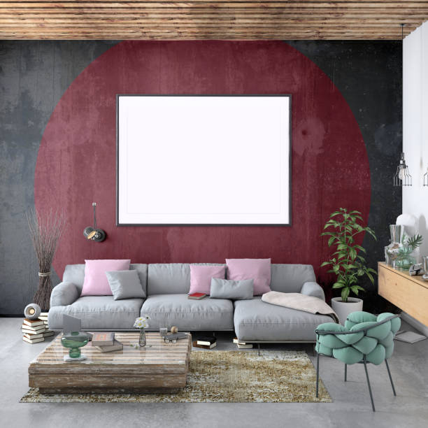 Modern Nordic style apartment with picture frame template