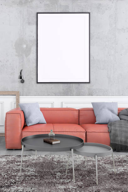 istock Modern Nordic style apartment with picture frame template 1036224980