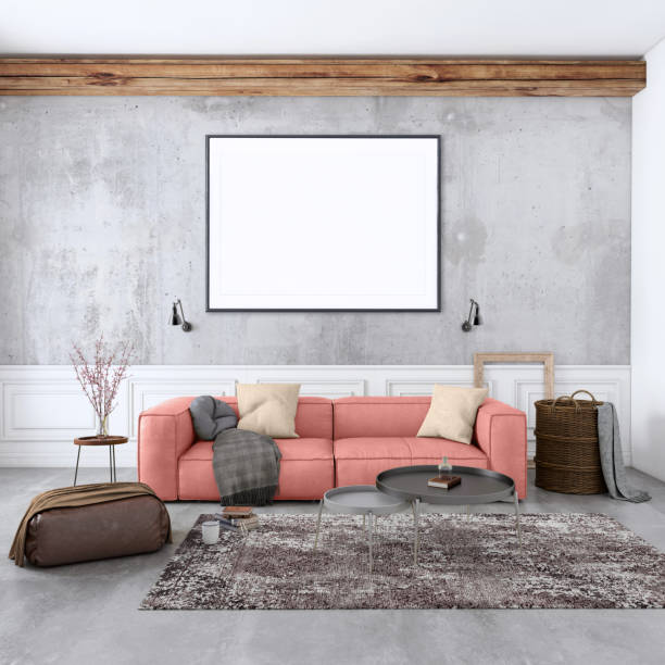 istock Modern Nordic style apartment with picture frame template 1036225000