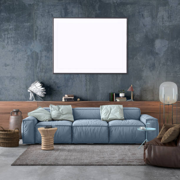 istock Modern Nordic style apartment with picture frame template 1036225008