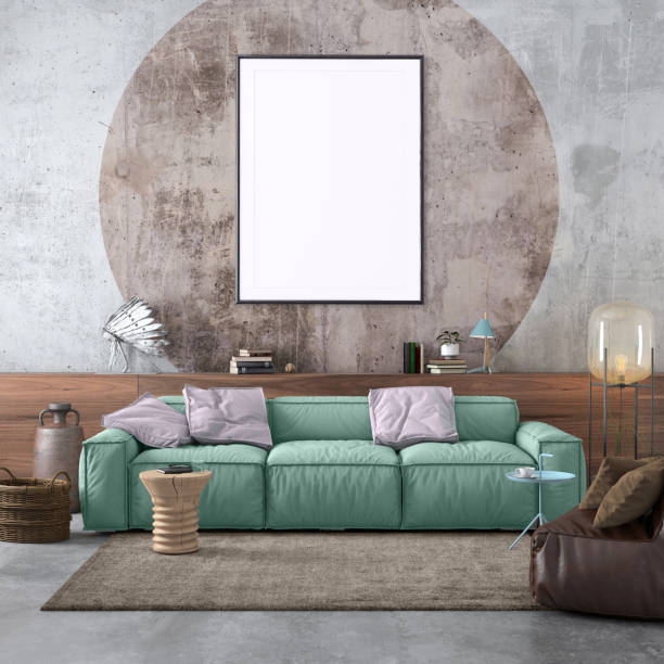 istock Modern Nordic style apartment with picture frame template 1036225012