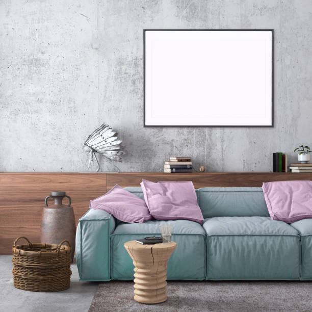 Modern Nordic style apartment with picture frame template