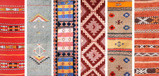 istock Set of banners with textures of berber traditional wool carpets 1036230476
