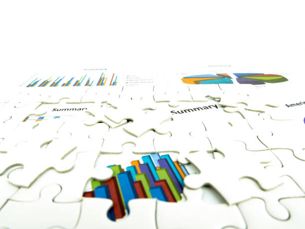 istock Missing jigsaw puzzle pieces on Graph Calculations background, Key for Business economic success concept. 1036230598