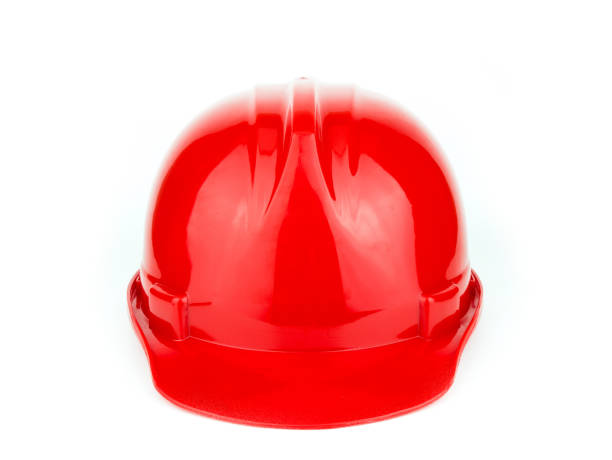 istock Red construction safety helmet isolated on white background. 1036230748