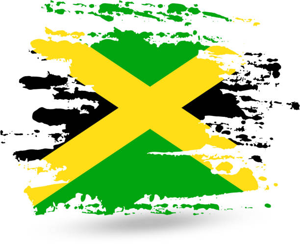 istock Grunge brush stroke with Jamaica national flag 1036231136
