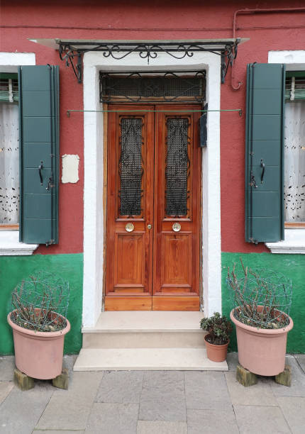 istock Retro closed entrance door 1036231676