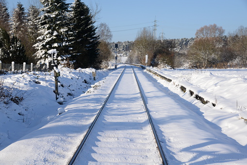 Railway line in winter