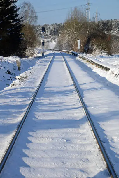 Railway line in winter