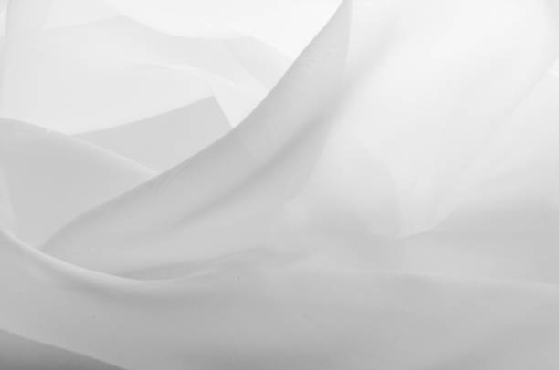 istock Texture, background, pattern. Silk fabric is transparent, white in color. Abstract soft chiffon texture background. Soft white chiffon with curve and wave 1036254004