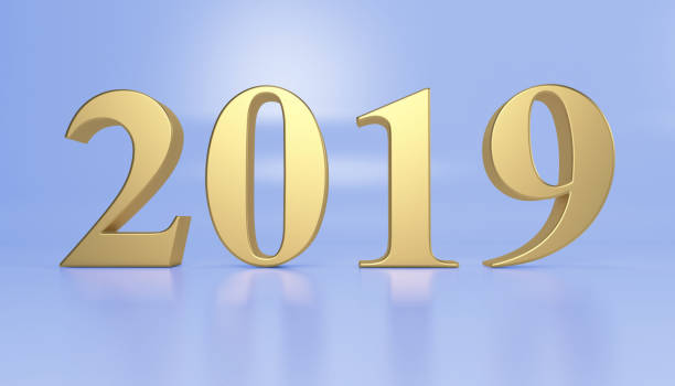 istock Gold color 2019 isolated on white 1036257520