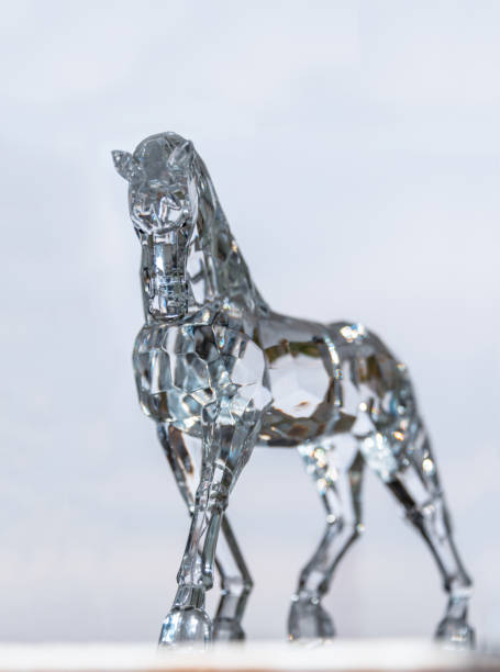 Crystal Horse on a grey background