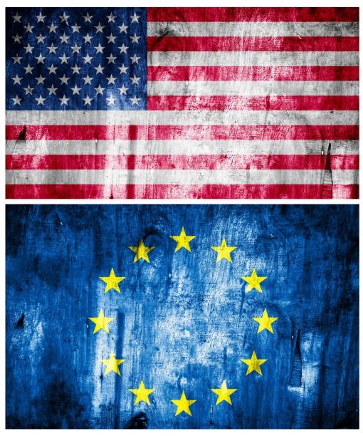 3d rendering relationship between USA and EU