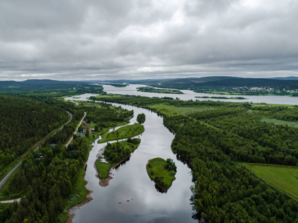 istock At Aavasaksa, river that separates Finland and Sweden from each other 1036292302