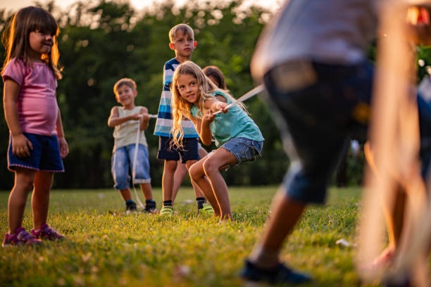 istock Group of children playing in nature 1036295922