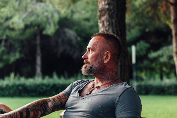 istock Portrait of mature man sit back 1036301856