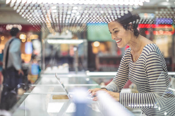 Businesswoman is working on her digital tablet