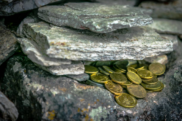 Golden Coins In The Rock
