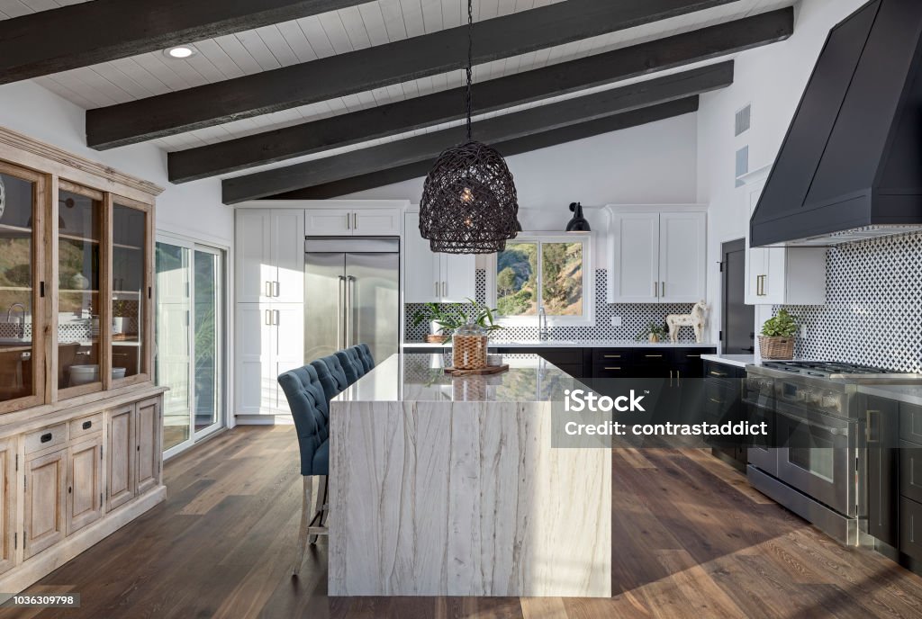 Modern Kitchen Color photo of a beautiful modern kitchen. Kitchen Stock Photo