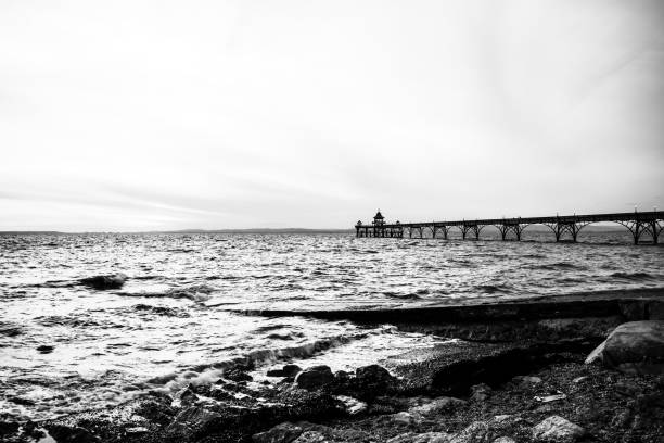 istock Victorian Pier Day Shot - Black and White 1036309944