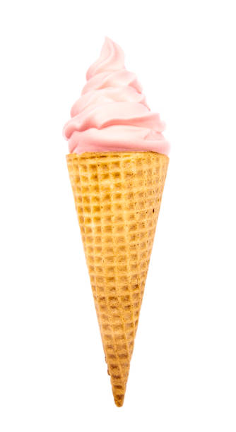 istock Pink Soft Serve in a Waflle Cone 1036316570