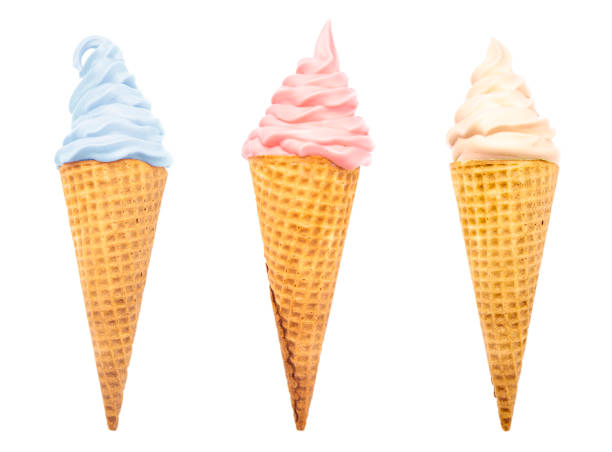istock Pink Soft Serve in a Waflle Cone 1036321584