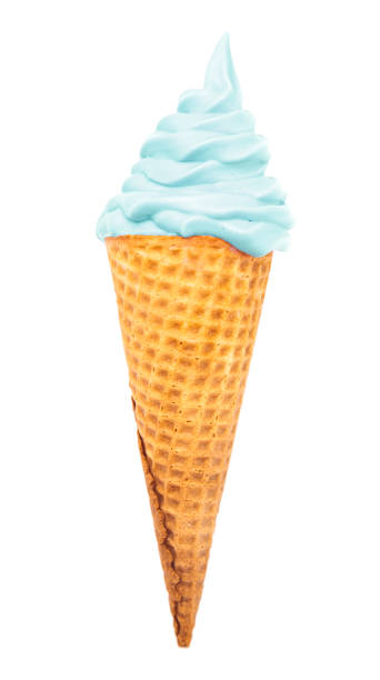 istock Blue Soft Serve in a Waflle Cone 1036321698