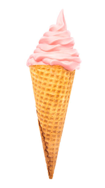 istock Pink Soft Serve in a Waflle Cone 1036321700