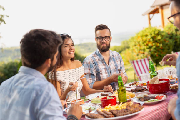 istock Friends having lunch in the backyard 1036322068