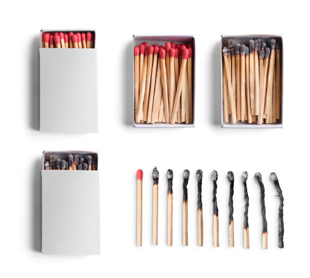 match boxes Set of match boxes and matchsticks isolated on white background unlit match stock pictures, royalty-free photos & images