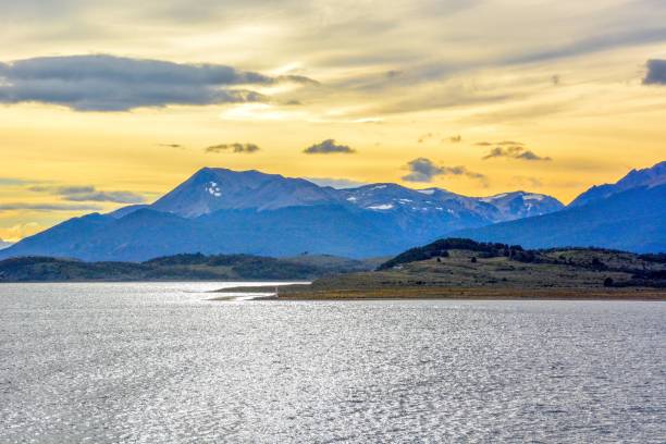 Sunset at Strait of Magellan in Chile