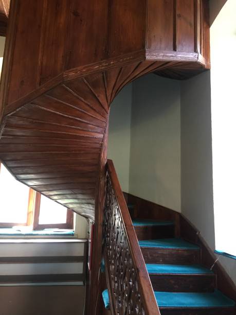 istock wooden workmanship in the historic building 1036350798