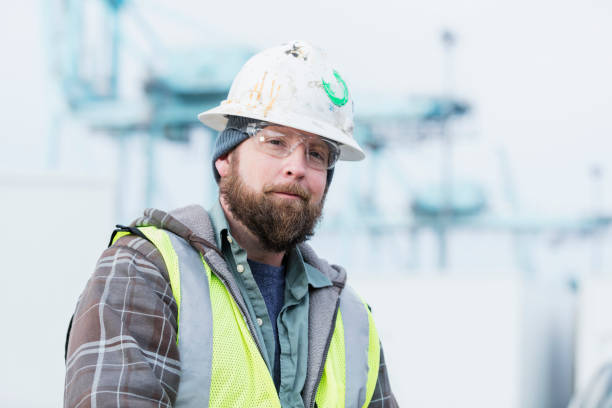istock Dock worker at shipping port 1036355902