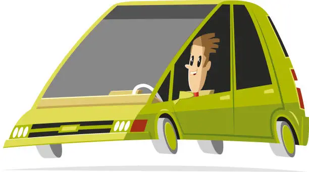 Vector illustration of Car and driver