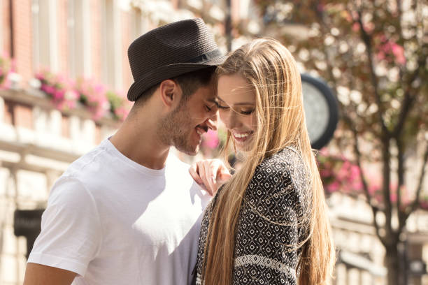 istock Beautiful couple dating, smiling. 1036371962