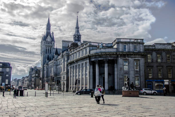 Aberdeen, Scotland, UK Aberdeen, Aberdeenshire, Scotland, UK: April 16, 2018: Town House building seen from Castlegate. Union Street & King Street aberdeen scotland photos stock pictures, royalty-free photos & images